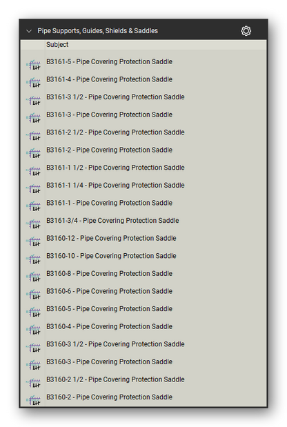 Pipe supports guides and shields count tools in a Bluebeam Revu tool set