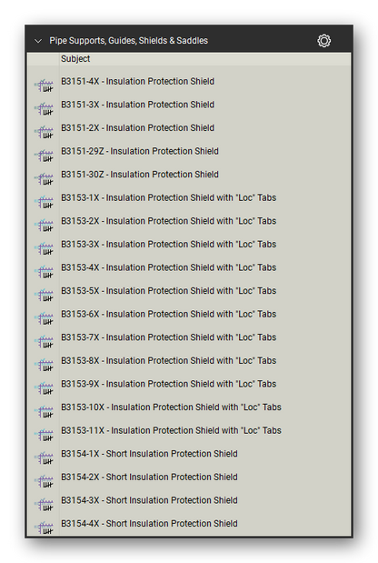 Pipe supports guides and shields count tools in a Bluebeam Revu tool set