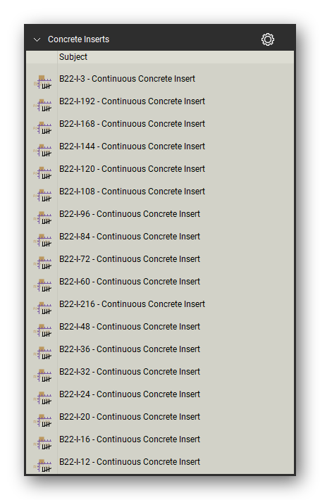 Concrete inserts count tools in a Bluebeam Revu tool set