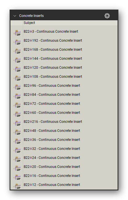 Concrete inserts count tools in a Bluebeam Revu tool set