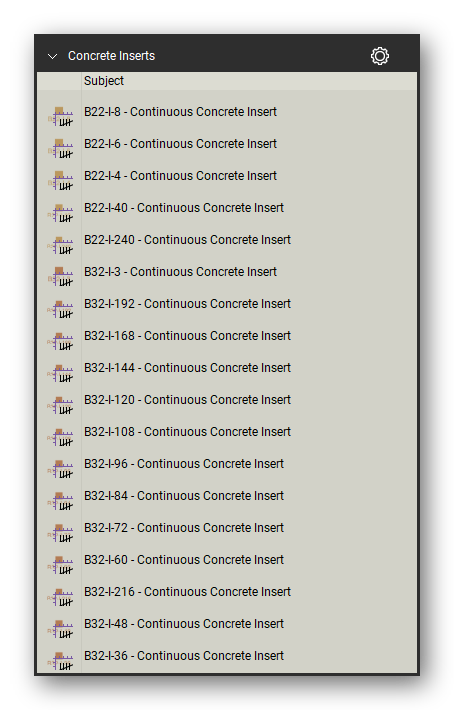 Concrete inserts count tools in a Bluebeam Revu tool set