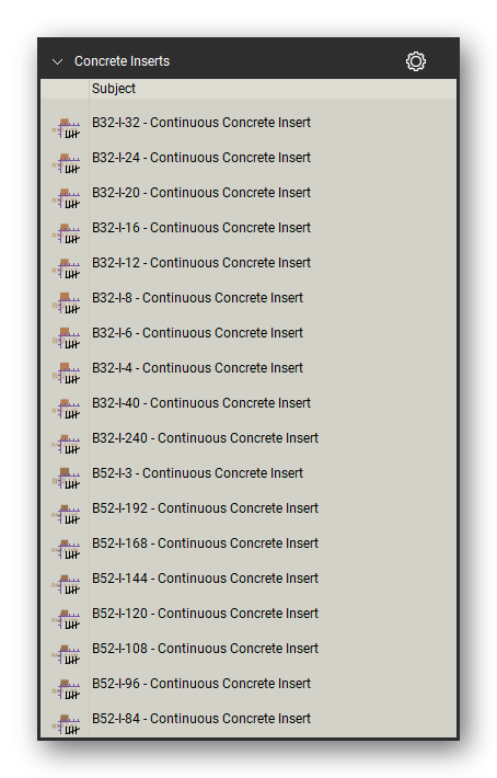Concrete inserts count tools in a Bluebeam Revu tool set