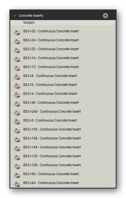 Concrete inserts count tools in a Bluebeam Revu tool set