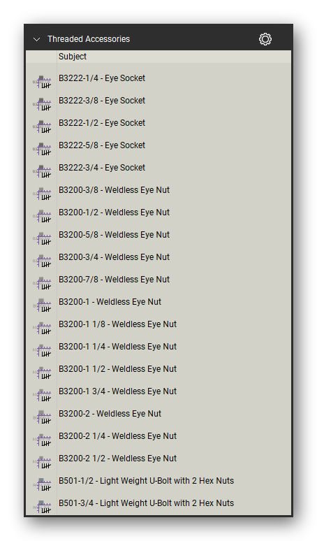 Threaded accessories count tools in a Bluebeam Revu tool set