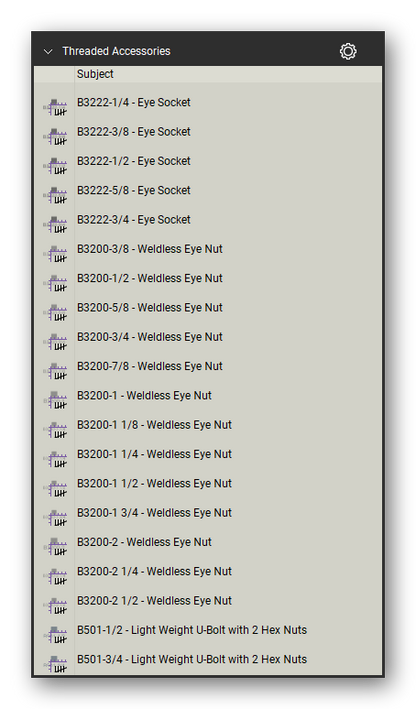Threaded accessories count tools in a Bluebeam Revu tool set