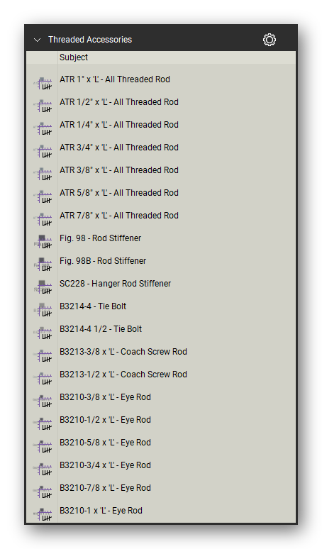 Threaded accessories count tools in a Bluebeam Revu tool set