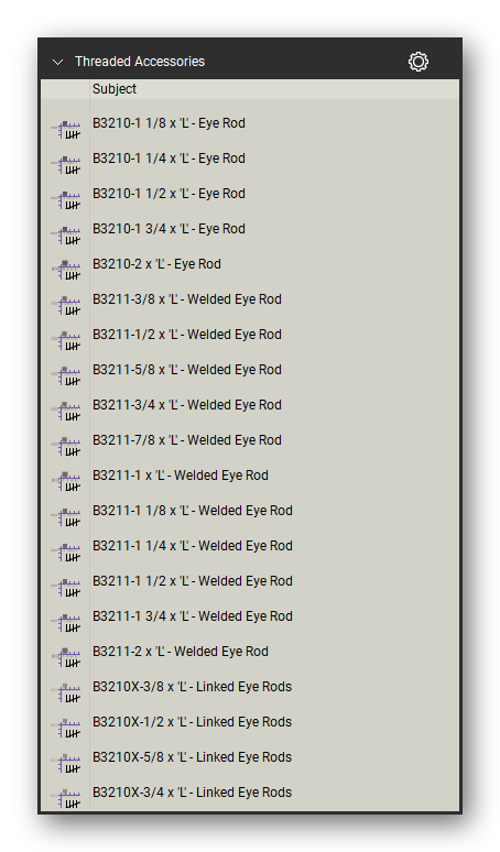 Threaded accessories count tools in a Bluebeam Revu tool set