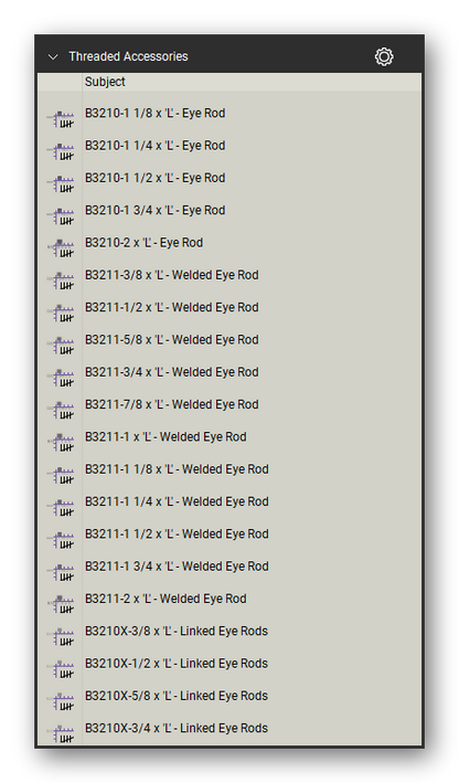 Threaded accessories count tools in a Bluebeam Revu tool set