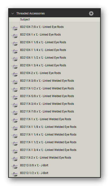 Threaded accessories count tools in a Bluebeam Revu tool set