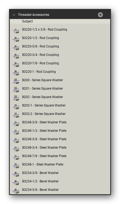 Threaded accessories count tools in a Bluebeam Revu tool set