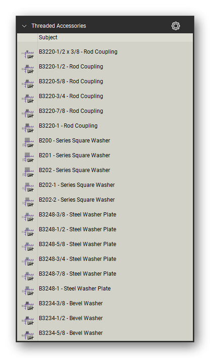 Threaded accessories count tools in a Bluebeam Revu tool set