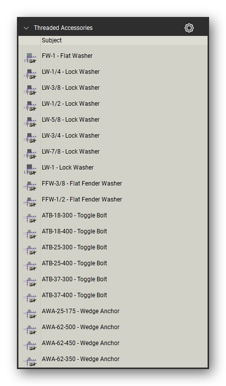 Threaded accessories count tools in a Bluebeam Revu tool set