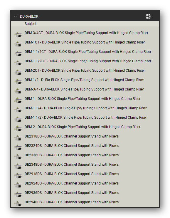Dura blok roof top supports count tools in a Bluebeam Revu tool set