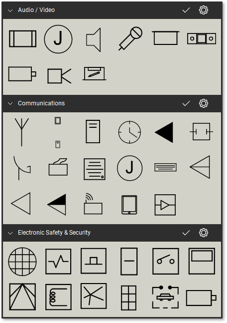 AV & Control Symbols (ANSI-J-STD-710) Bluebeam Tool Set