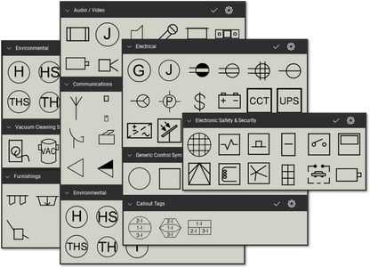 AV & Control Symbols (ANSI-J-STD-710) Bluebeam Tool Set