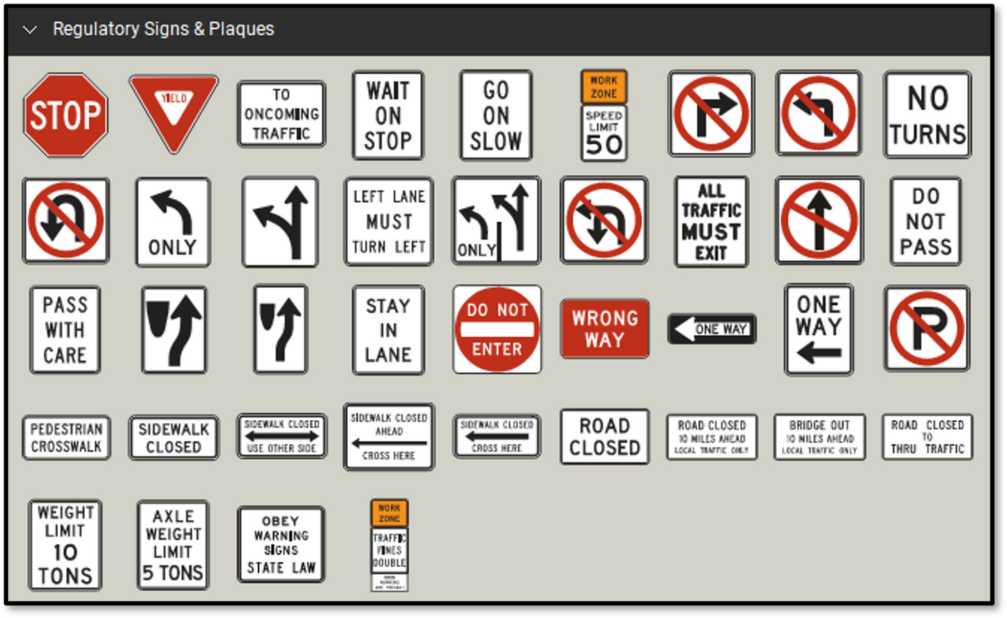 Manual on Uniform Traffic Control Devices (MUTCD) Bluebeam Tool Set