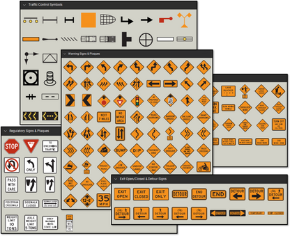 Bluebeam traffic control tool set - MUTCD Symbols