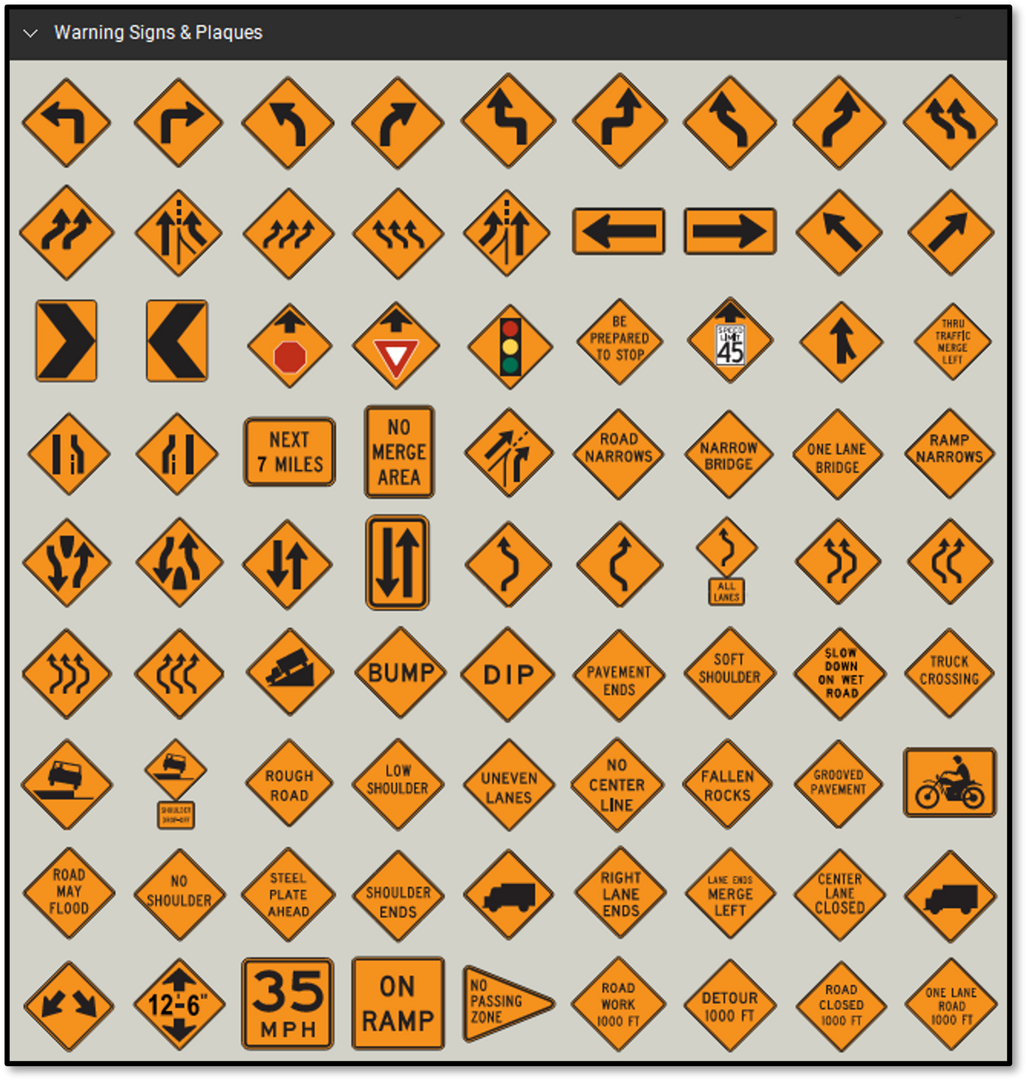 Manual on Uniform Traffic Control Devices (MUTCD) Bluebeam Tool Set