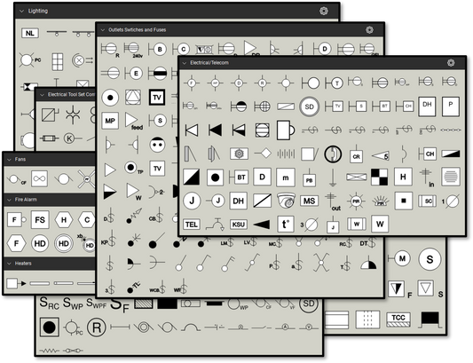 Electrical, Lighting & Telecom Bluebeam Tool Set