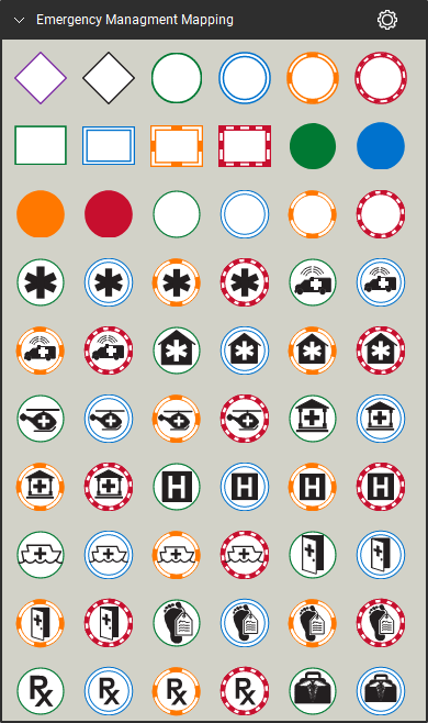 Management mapping markup in the Fire Safety and Emergency Symbols Bluebeam tool set (sheet 2 of 9)