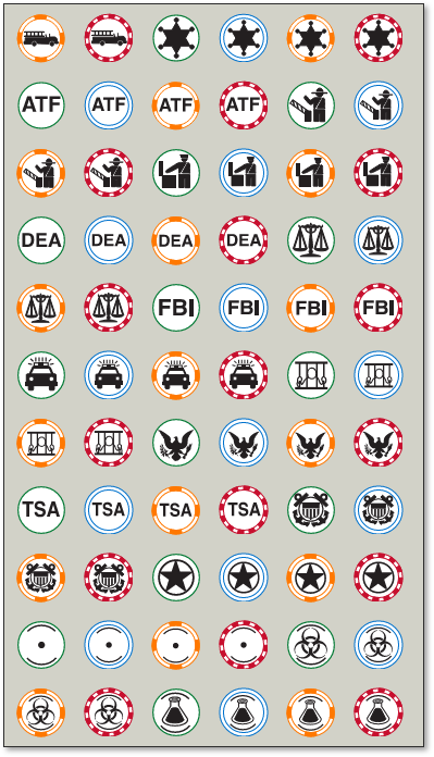 Management mapping markup in the Fire Safety and Emergency Symbols Bluebeam tool set (sheet 1 of 9)