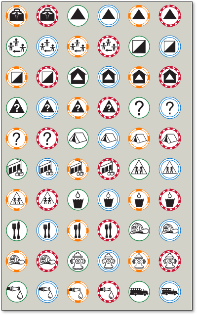 Management mapping markup in the Fire Safety and Emergency Symbols Bluebeam tool set (sheet 3 of 9)