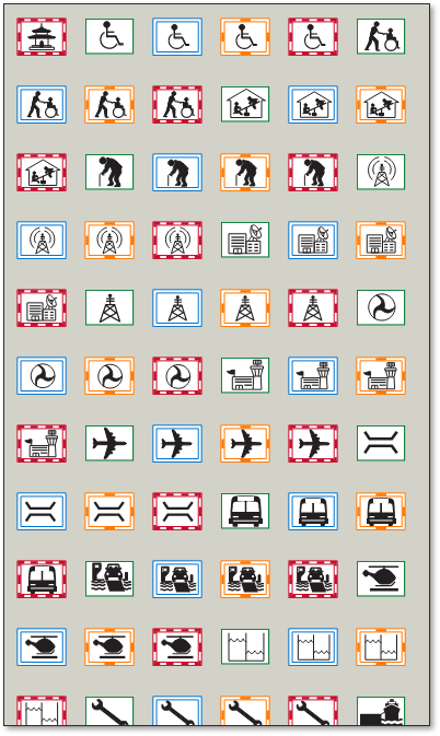 Management mapping markup in the Fire Safety and Emergency Symbols Bluebeam tool set (sheet 8 of 9)