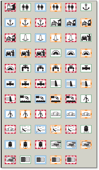 Management mapping markup in the Fire Safety and Emergency Symbols Bluebeam tool set (sheet 9 of 9)
