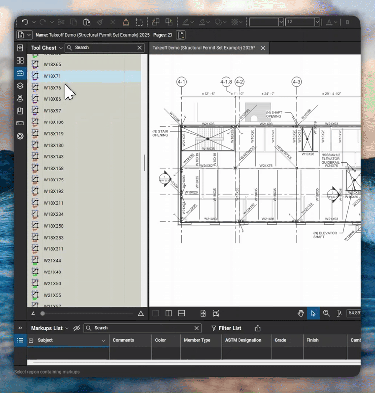 Bluebeam Rigging Bluebeam Structural Steel Estimating - The Best Picture Of Beam