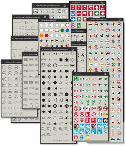Markup in the Fire Safety and Emergency Symbols Bluebeam tool set