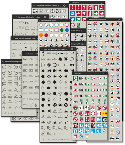 Markup in the Fire Safety and Emergency Symbols Bluebeam tool set
